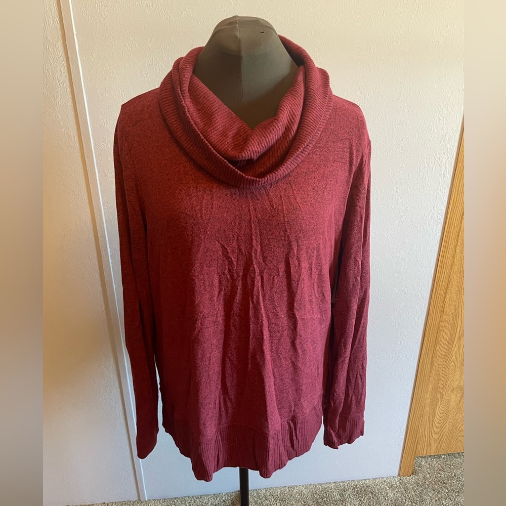 New Burgundy Cowl Neck Sweater